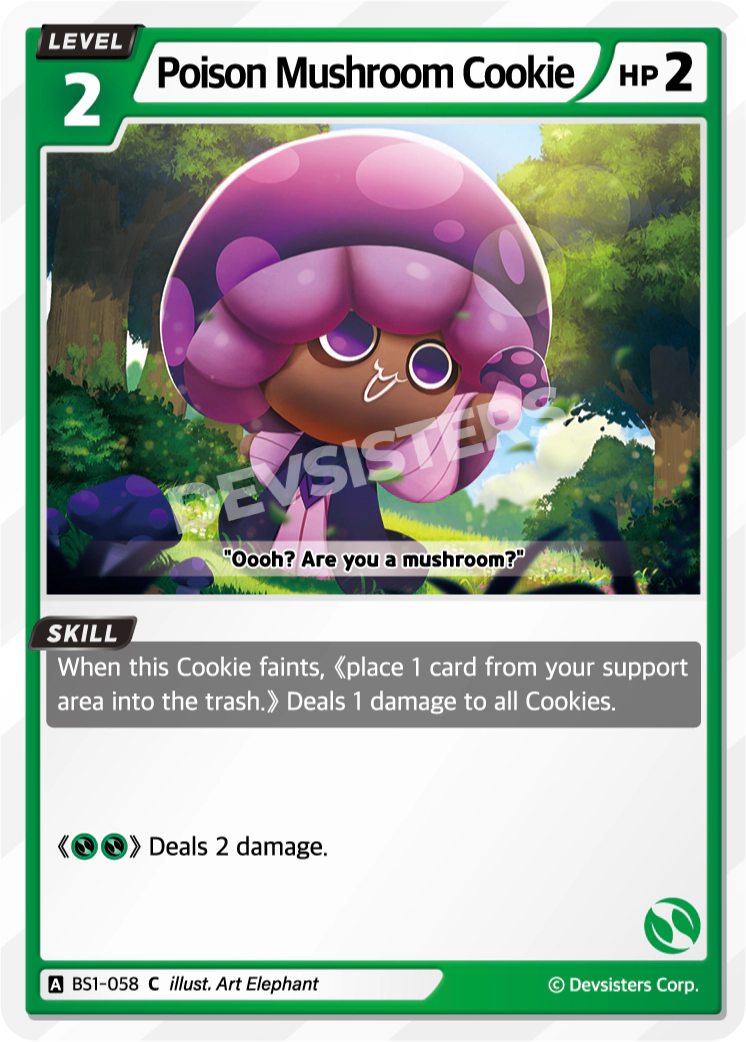 Image for Poison Mushroom Cookie (BS1-058) (BS1) - CookieRun: Braverse TCG