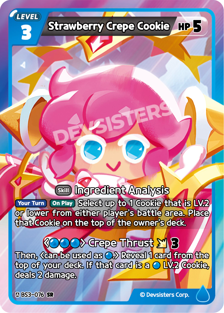 Image for Strawberry Crepe Cookie (BS3-076) (BS3) - CookieRun: Braverse TCG