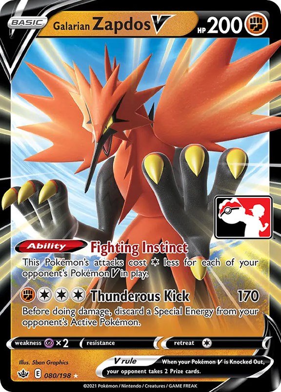 Zapdos de Galar V (080/198) [Serie Uno de Paquetes de Premios]