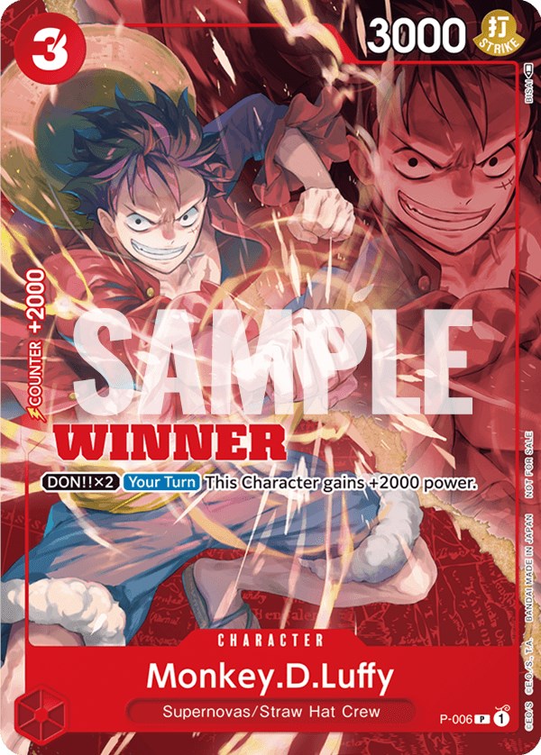 Monkey.D.Luffy (P-006) (Winner Pack Vol. 1) [Cartas promocionales de One Piece]