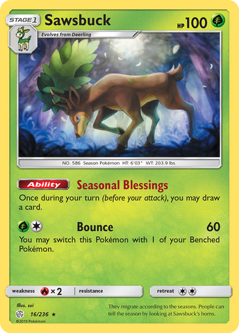 Sawsbuck (16/236) [Soleil et Lune : Éclipse Cosmique]