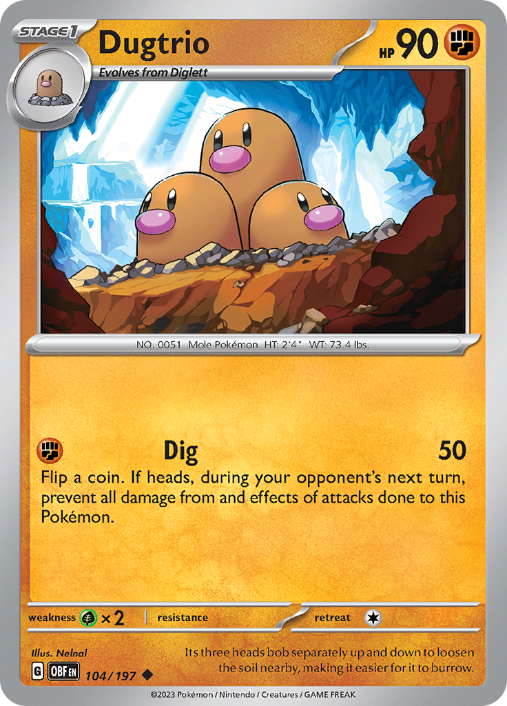 Dugtrio (104/197) [Escarlata y Púrpura: Llamas Obsidianas]