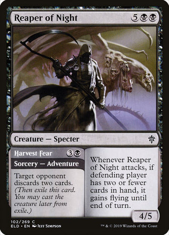 Segador de la Noche // Cosechar el Miedo [Trono de Eldraine]