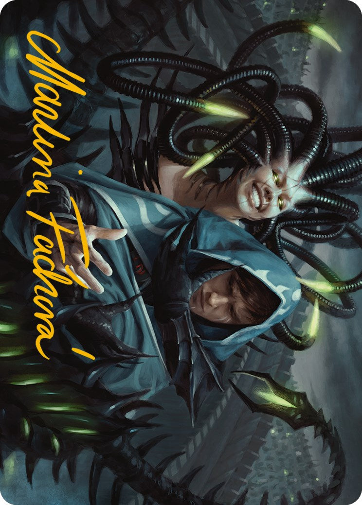 Carte artistique de l'Arène phyrexiane (Signature estampée or) [Phyrexia : Tout deviendra un - Série artistique]