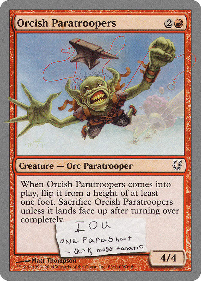 Parachutistes orcs [Détraqué]