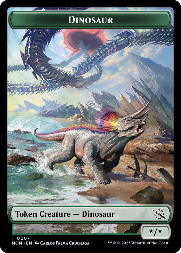 Guerrier // Dinosaure Jeton recto-verso [Jetons de l'invasion des machines]