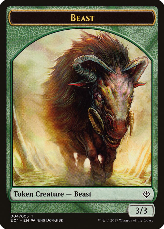 Bestia (004) // Soldado Ficha de dos caras [Archenemy: Nicol Bolas Tokens]
