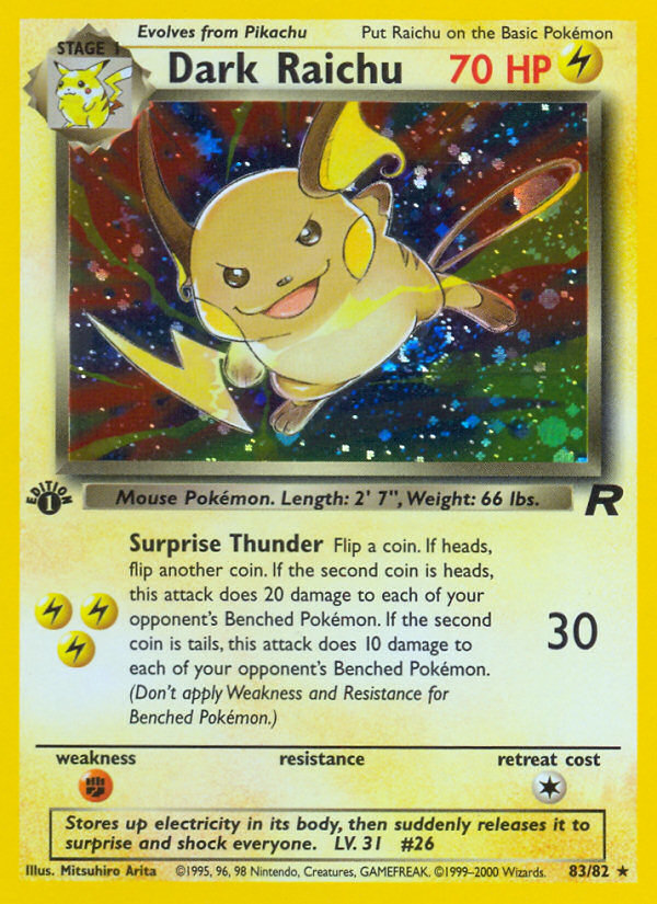 Raichu Obscur (83/82) [Team Rocket Édition 1]