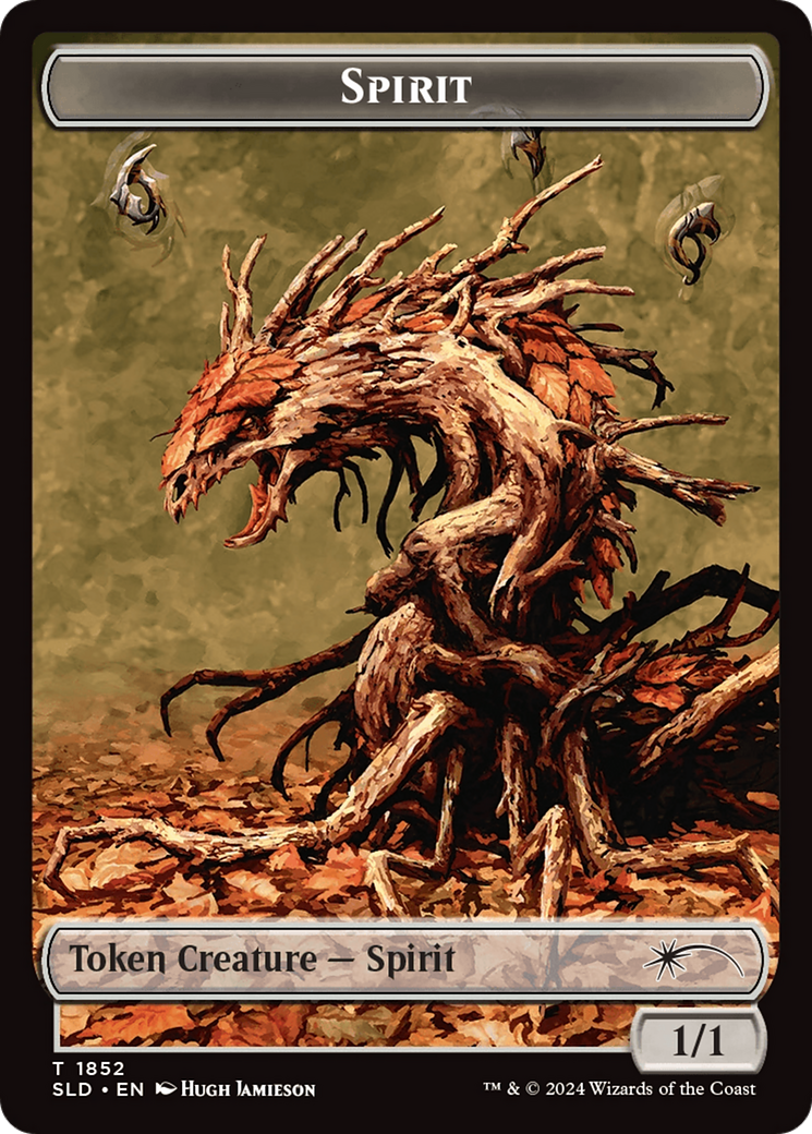 Esprit (SLD) // Indice (CMM) Jeton recto-verso [Secret Lair: From Cute to Brute Tokens]