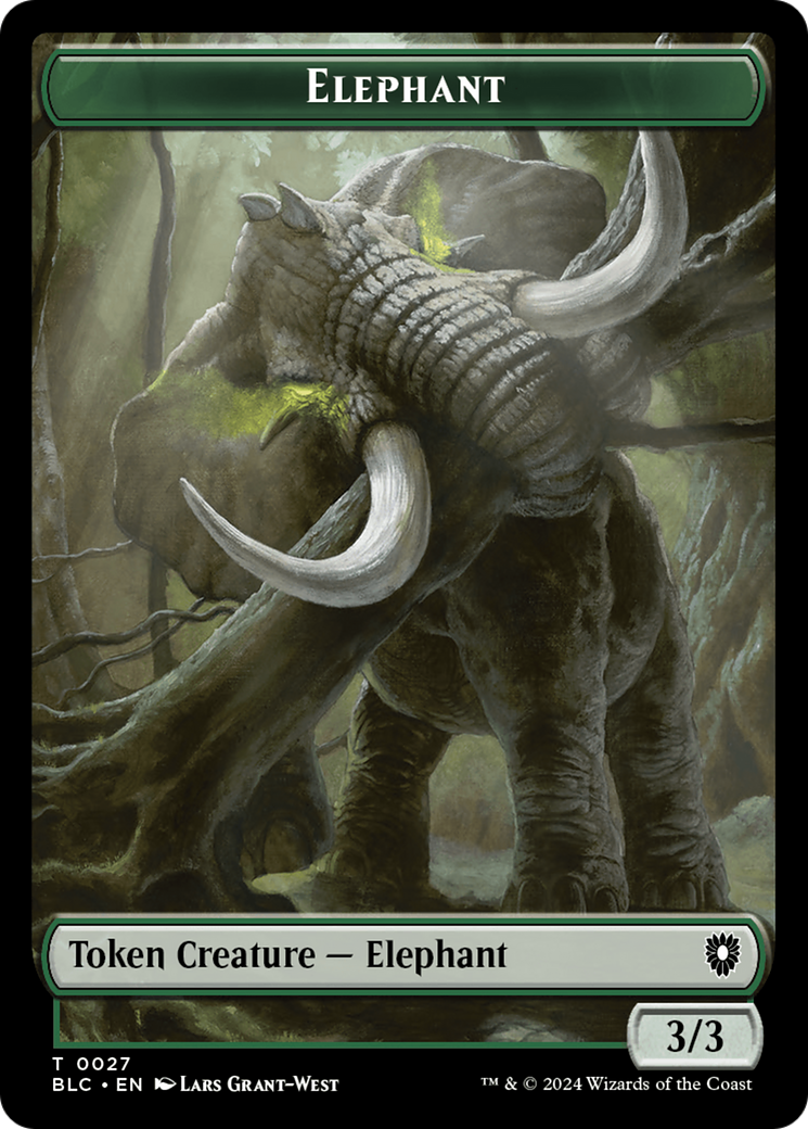 Éléphant // Calamar Jeton recto-verso [Jetons Commander de Bloomburrow]