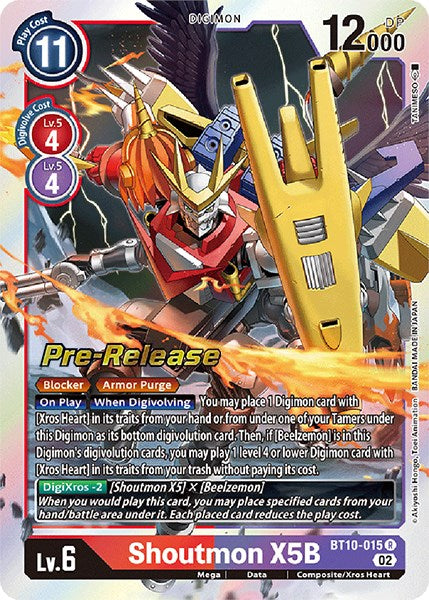 Shoutmon X5B [BT10-015] [Cartas de prelanzamiento de Xros Encounter]