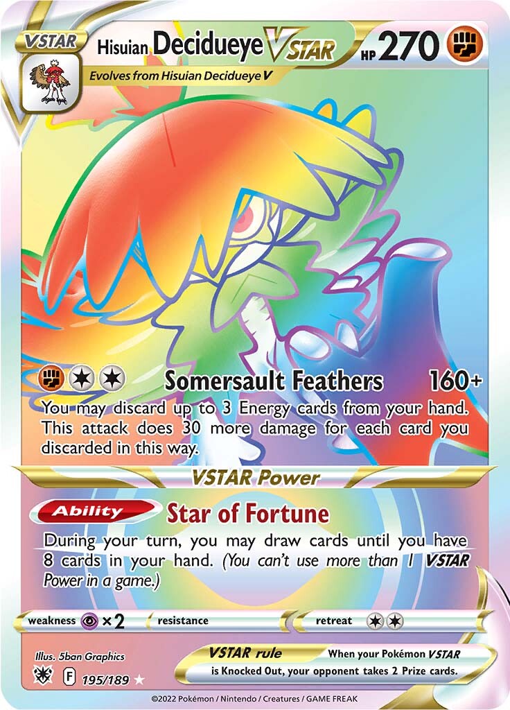 Decidueye de Hisui V-ASTRO (195/189) [Espada y Escudo: Resplandor Astral]