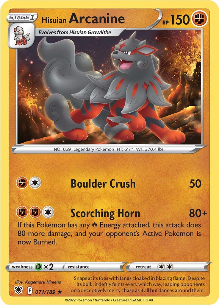 Arcanine de Hisui (071/189) [Espada y Escudo: Resplandor Astral]
