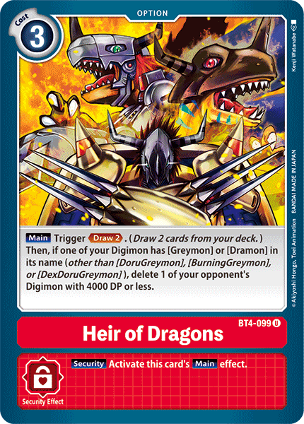 Heredero de Dragones [BT4-099] [Great Legend]