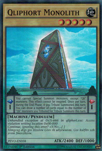 Monolithe Qliphort [PEVO-FR058] Super Rare