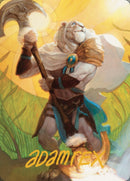 Ajani, Agent endormi, carte artistique (signature estampée or) [Série artistique Dominaria Uni]