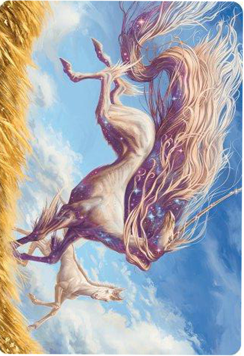 Carte artistique Licorne née de la nuit [Série d'illustrations Horizons du Modern 3]