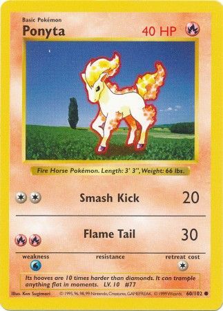 Ponyta (60/102) [Set de Base Édition 1 Illimitée]
