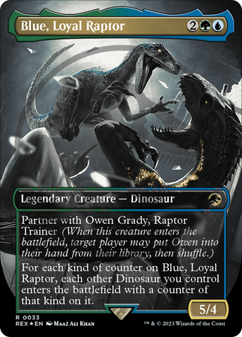 Dinosaure bleu, Raptor fidèle (Emblème) (Sans bordure) [Jetons Collection Jurassic World]