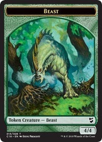 Bestia (013) // Planta Ficha de doble cara [Commander 2018 Tokens]