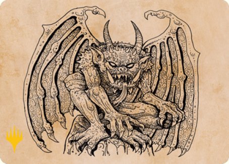Gargouille de cloître (Présentoir) Carte artistique (Signature estampillée or) [Donjons et Dragons : Aventures dans les Royaumes Oubliés Série d'illustrations]