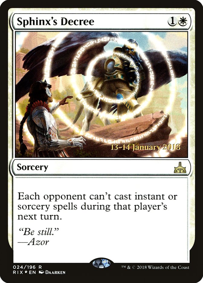 Décret de la sphinge [Cartes promos d'avant-première Les Friches d'Ixalan]