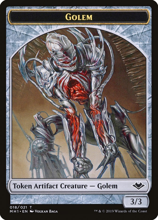 Cambiaformas (001) // Gólem (018) Ficha de dos caras [Modern Horizons Tokens]