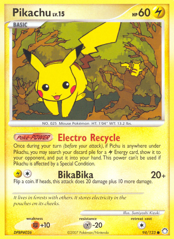 Pikachu (94/123) [Diamant & Perle : Trésors Mystérieux]