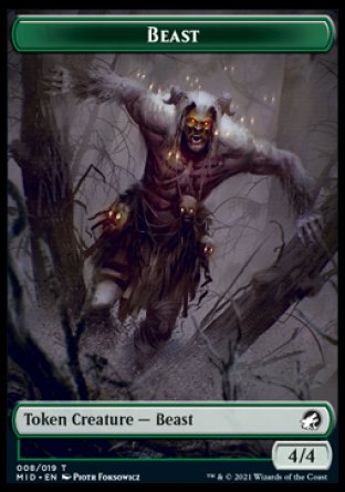 Zombie (005) // Bête (008) Jeton recto-verso [Innistrad : Chasse de minuit jetons]