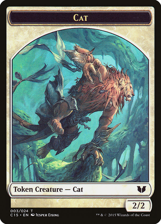 Jeton d'esprit (023) // Jeton de chat double face [Jetons Commander 2015]