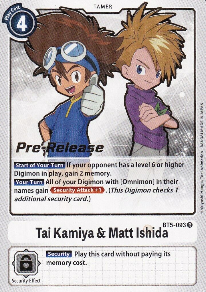Tai Kamiya y Matt Ishida [BT5-093] [Promoción de pre-lanzamiento Batalla de Omni]