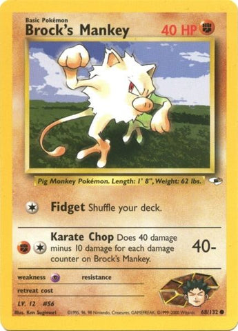 Mankey de Brock (68/132) [Héroes de Gimnasio Ilimitado]