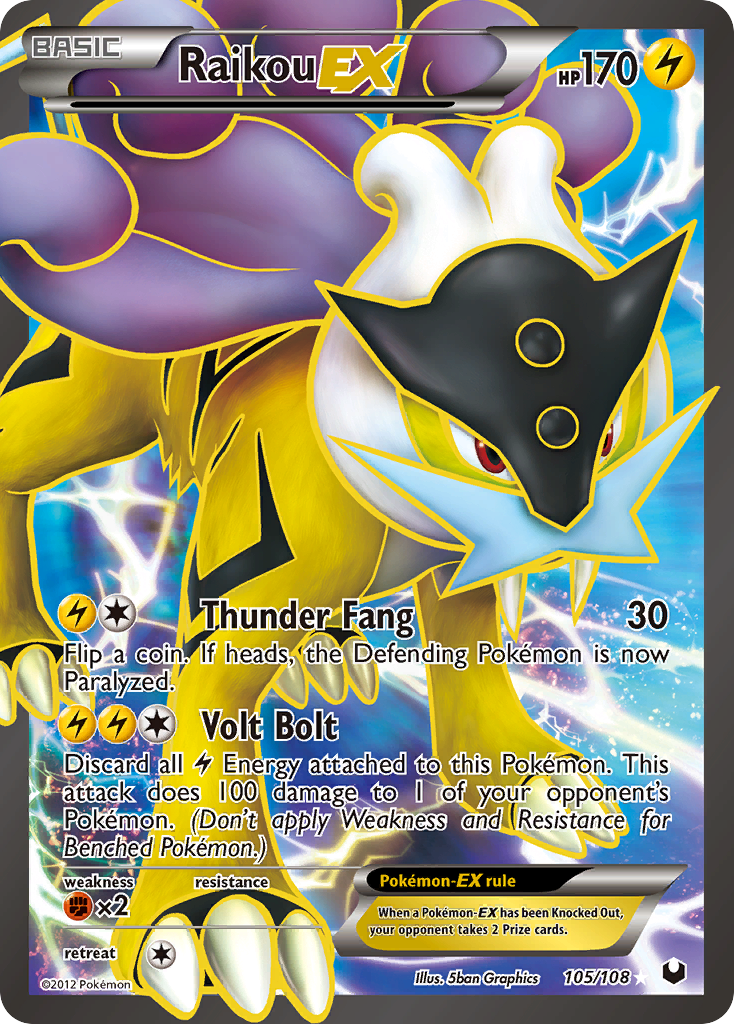 Raikou EX (105/108) [Negro y Blanco: Exploradores Oscuros]