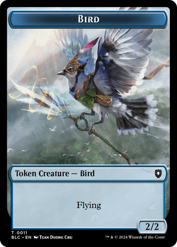Ave (011) // Pez Ficha de doble cara [Bloomburrow Commander Tokens]