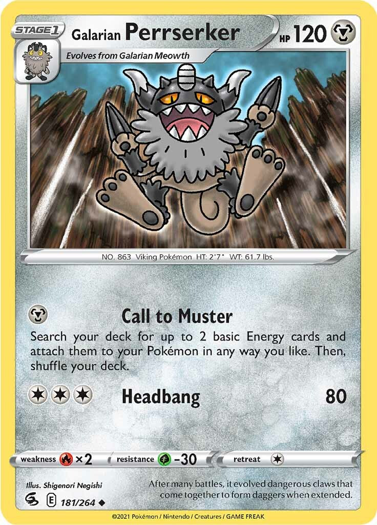 Berserkatt de Galar (181/264) [Épée et Bouclier : Poing de Fusion]