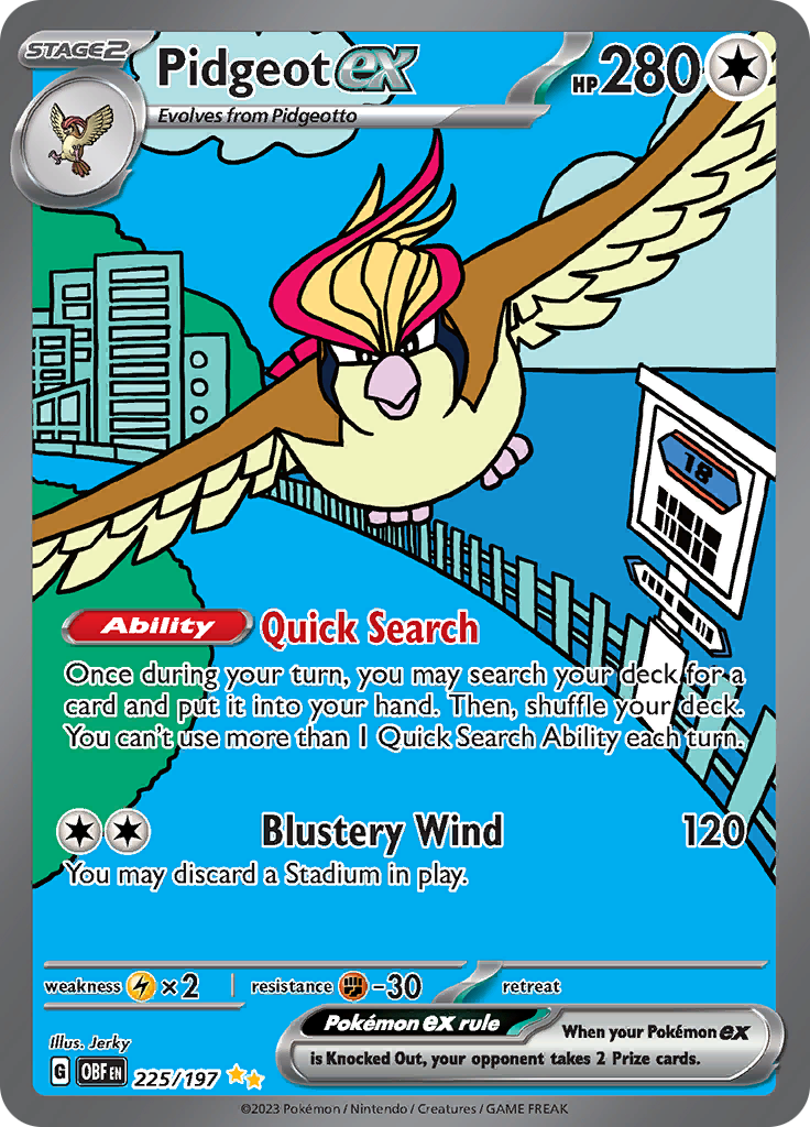 Pidgeot ex (225/197) [Escarlata y Púrpura: Llamas Obsidiana]