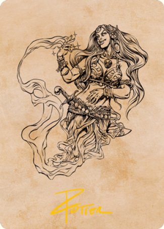 Djinni Souffleur-des-vents (Présentation) Carte artistique (Signature estampillée or) [Dungeons & Dragons : Aventures dans les Royaumes Oubliés - Série artistique]