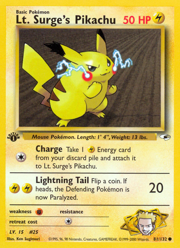 Pikachu de Major Bob (81/132) [Heroes du Stade Édition 1]