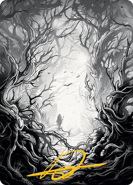 Carte d'art Forêt 1 (Signature estampillée or) [Série d'art Innistrad : Chasse de Minuit]