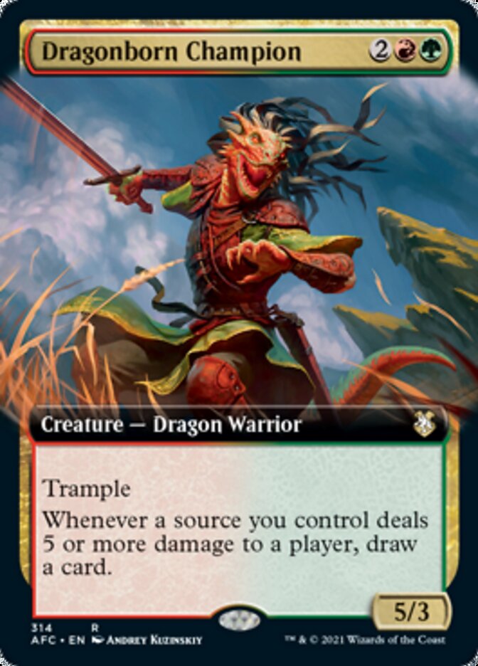 Champion draconide (Extended Art) [Dungeons & Dragons: Adventures in the Forgotten Realms Commander]