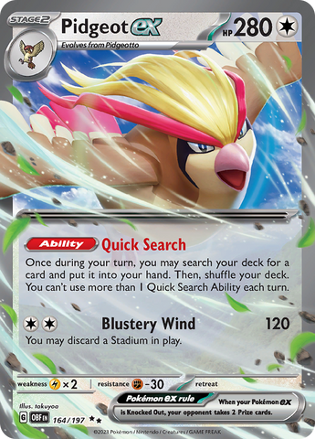 Pidgeot ex (164/197) [Escarlata y Púrpura: Llamas Obsidianas]