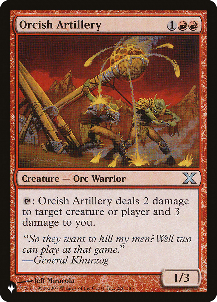 Artillerie orque [La Liste]