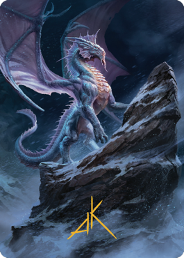 Carte artistique Dragon d'argent ancien (06) (Signature estampée à l'or) [Commander Legends: Battle for Baldur's Gate Art Series]
