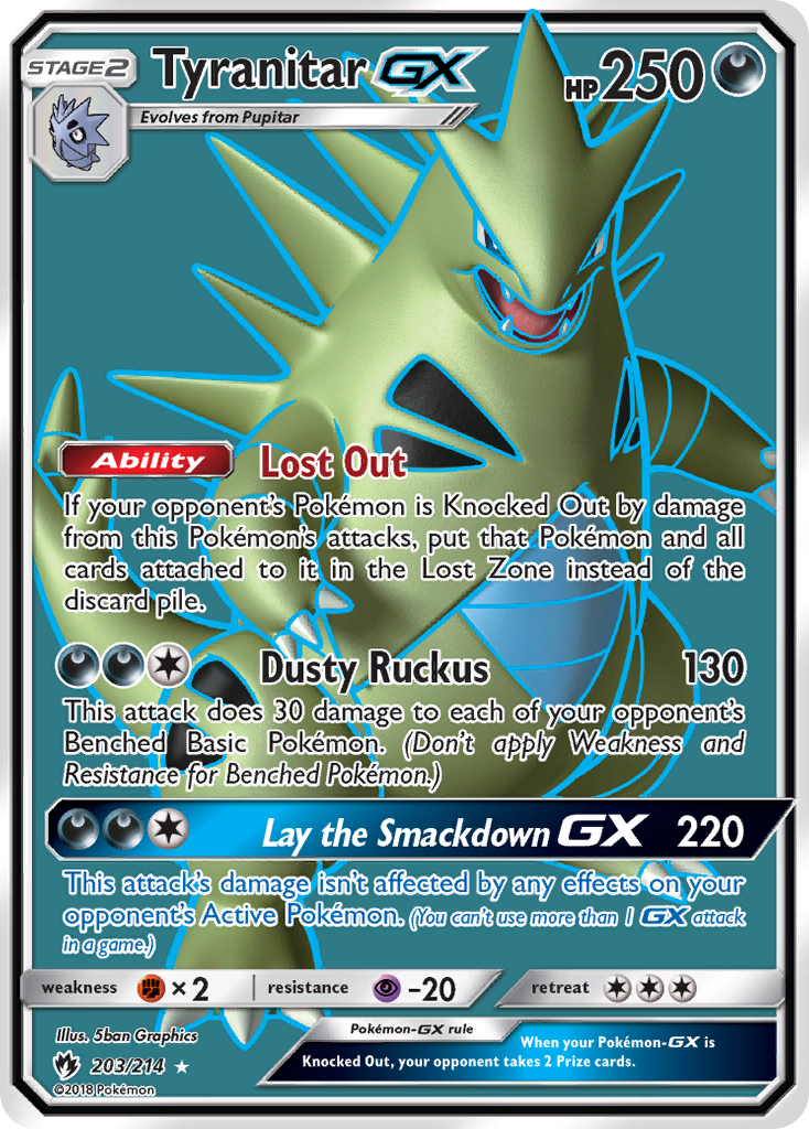 Tyranitar GX (203/214) [Sol y Luna: Truenos Perdidos]