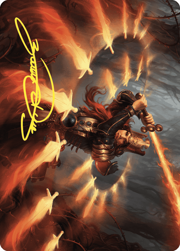 Carte artistique Duelliste Cœurflamme (signature estampée or) [Série artistique Les friches d'Eldraine]