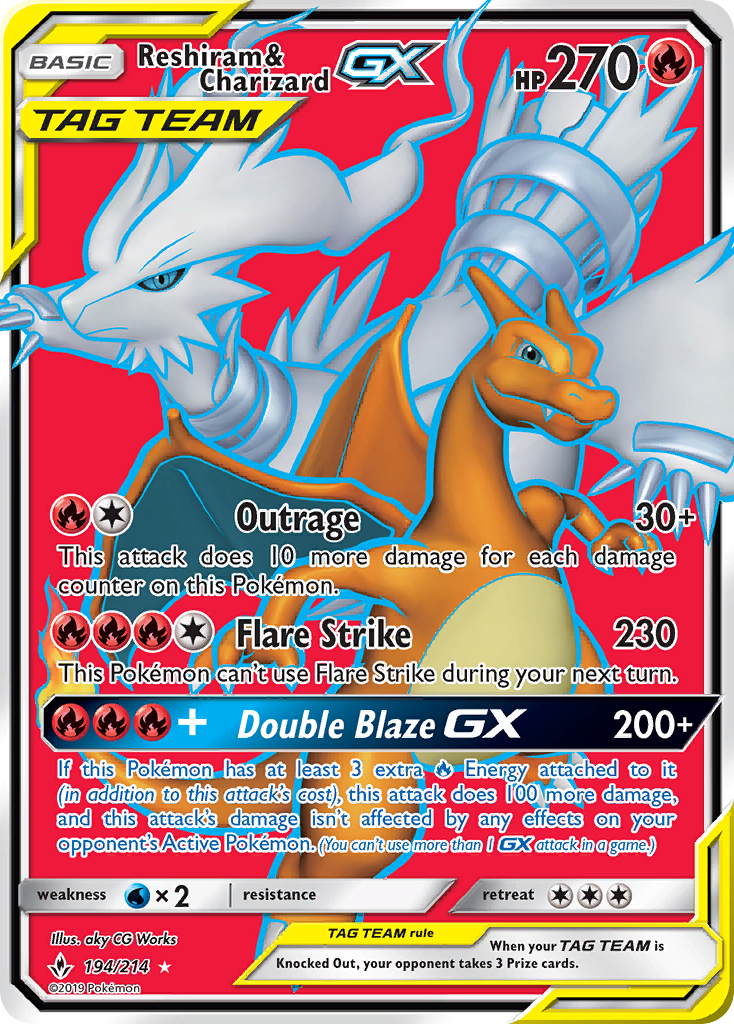 Reshiram y Charizard GX (194/214) [Sol y Luna: Lazos Indomables]