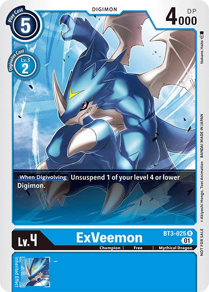 ExVeemon [BT3-025] (Paquete de Ganador Double Diamond) [Promociones de Lanzamiento de Booster Especial]