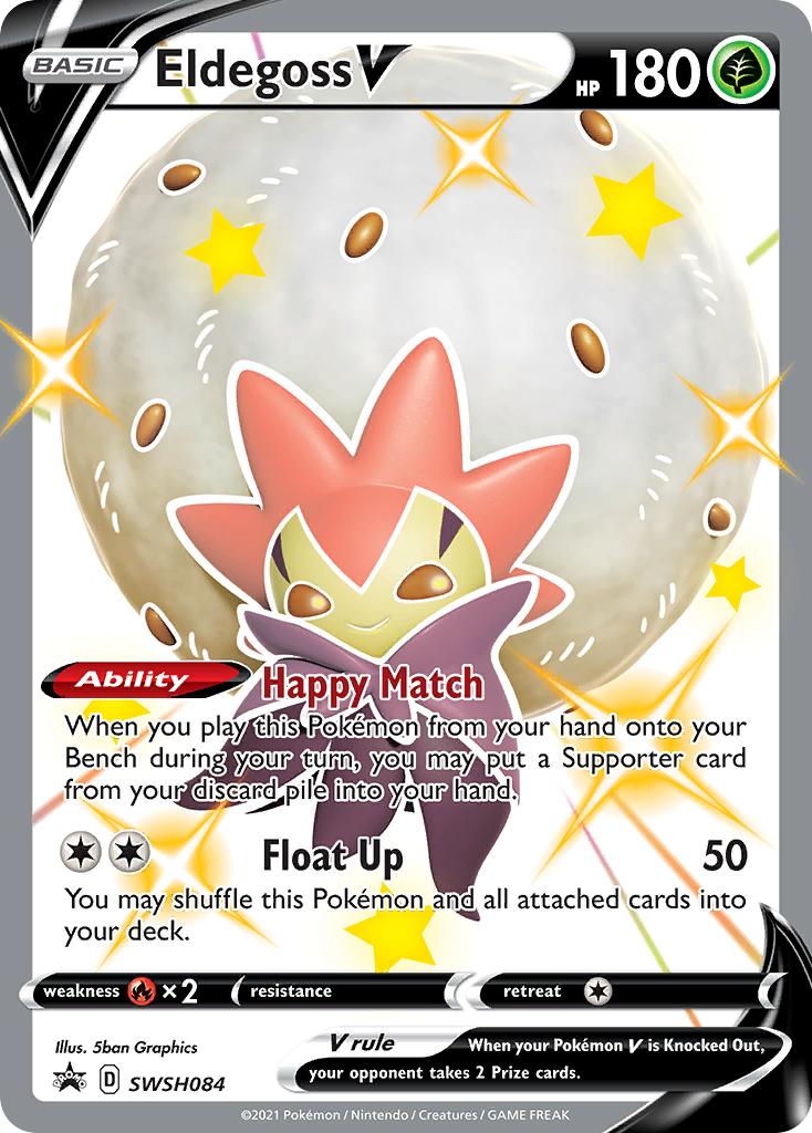 Eldegoss V (SWSH084) (Carta gigante) [Espada y Escudo: Cartas de promoción de estrellas negras]