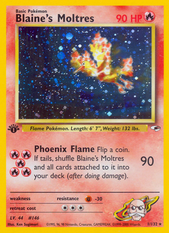 Moltres de Blaine (1/132) [Héroes de Gimnasio 1.ª Edición]