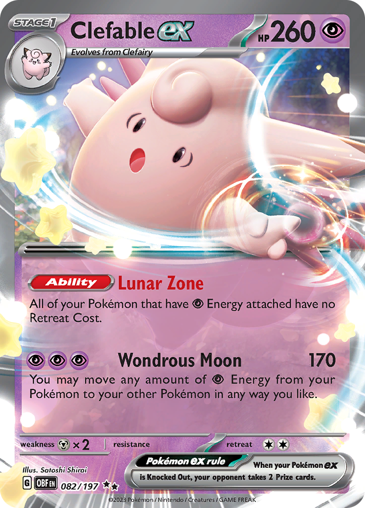 Clefable ex (082/197) [Écarlate et Violet : Flammes Obsidiennes]